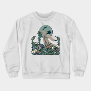 Spiritual Design Woman Dancing under Moon Crewneck Sweatshirt